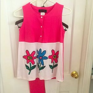 Little girls legging and long top set